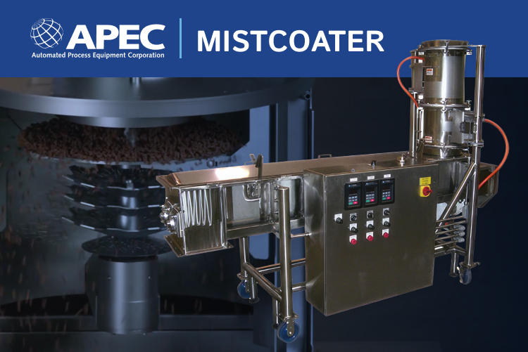 Mistcoater used in food processing industry to maintain health and safety regulatory compliance.